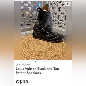“Lowest Price”2005 Vence model Louis Vuitton Black and Tan Patent Sneakers